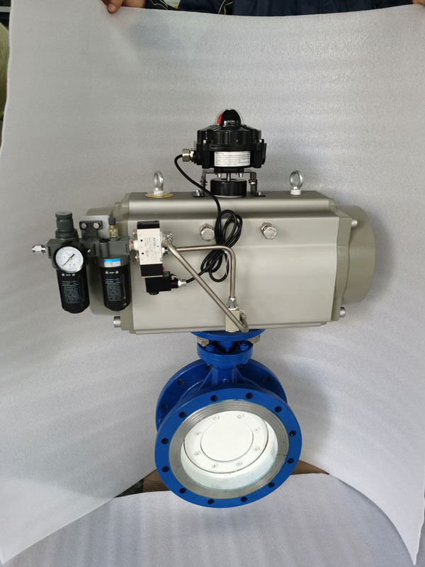 AT铝合金气动硬密封法兰式蝶阀