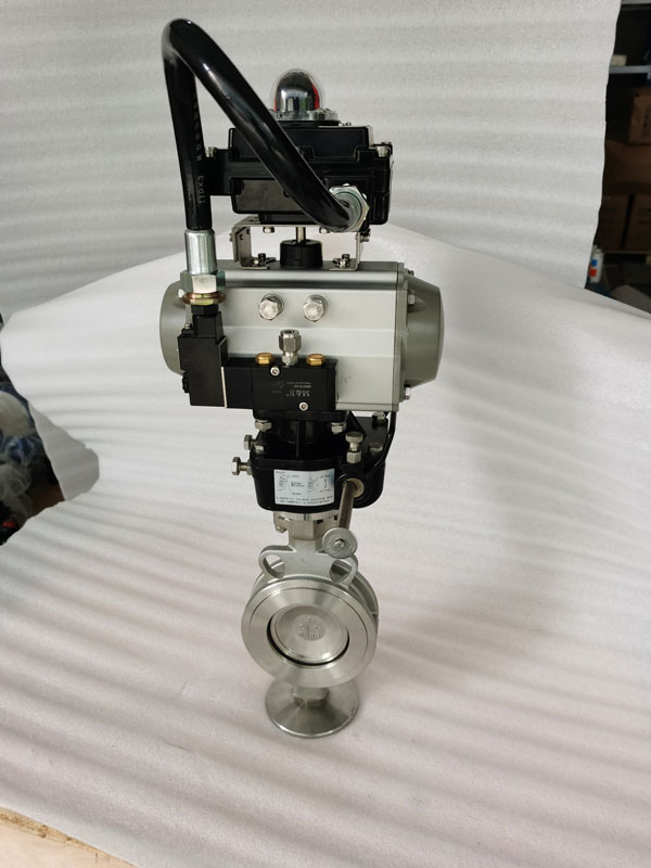 气动硬密封对夹式蝶阀